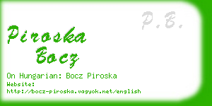 piroska bocz business card